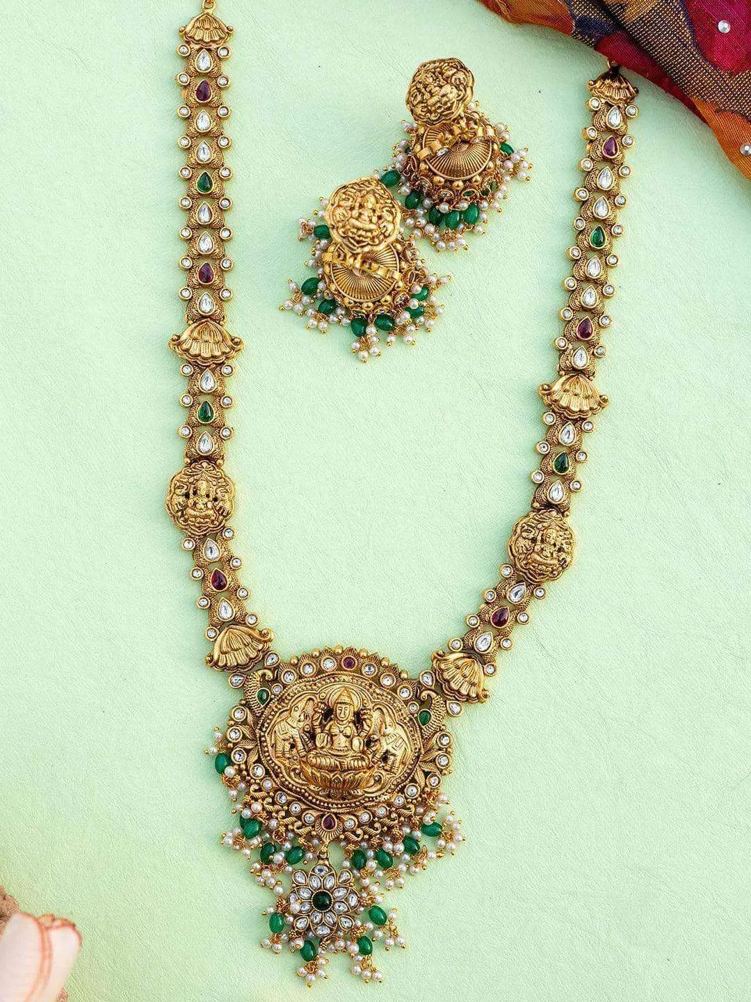 Antique Temple Lakshmi Pendant Necklace