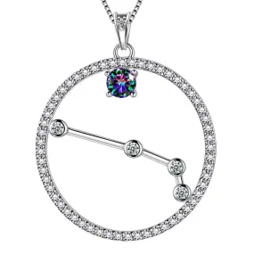 Aries Zodiac Necklace Pendant Women Girls Jewelry Birthday Gift Mystic Topaz 925 Silver