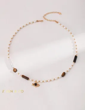 ASEL Bohemian keshi pearl necklace