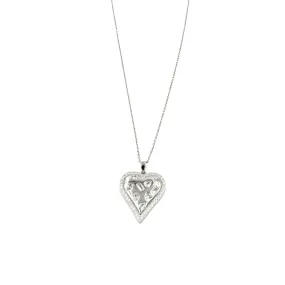 Ashley Gold Sterling Silver CZ Shape Heart Pendant Necklace