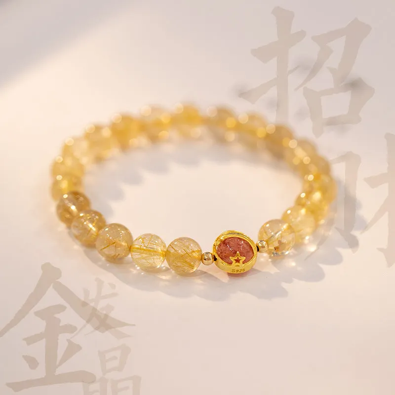 Attract Wealth Overnight with Natural Crystal Yellow Bracelet