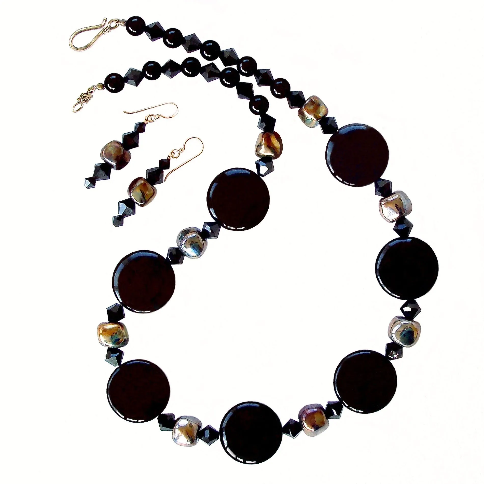 Audra: Black Gemstone Necklace Set