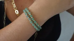 Aventurine & Gold Bracelet