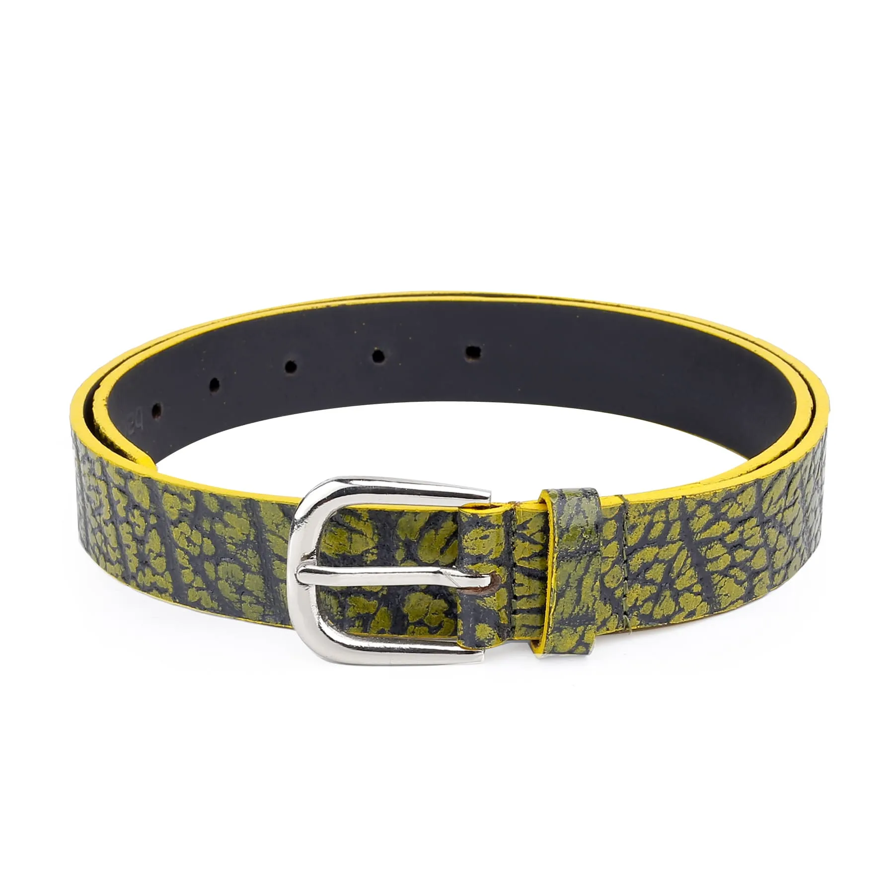 Bacca Bucci 'AURELIA VIRENTIS' Elite Series: Women’s Textured Genuine Leather Belt with Artisanal Pattern