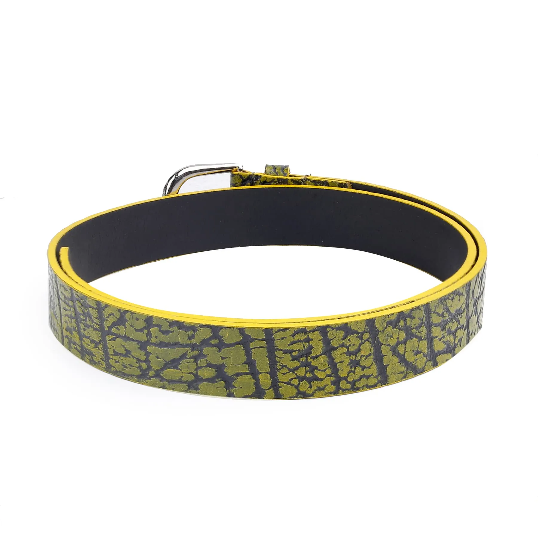 Bacca Bucci 'AURELIA VIRENTIS' Elite Series: Women’s Textured Genuine Leather Belt with Artisanal Pattern