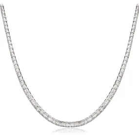 BAGUETTE CUT DIAMOND CHANNEL SETTING Necklace IN 18K WHITE GOLD