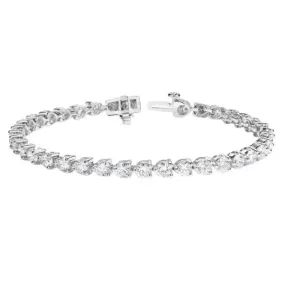 Beauvince 3 Prong Diamond Tennis Bracelet (10.47 ct Diamonds) in Platinum