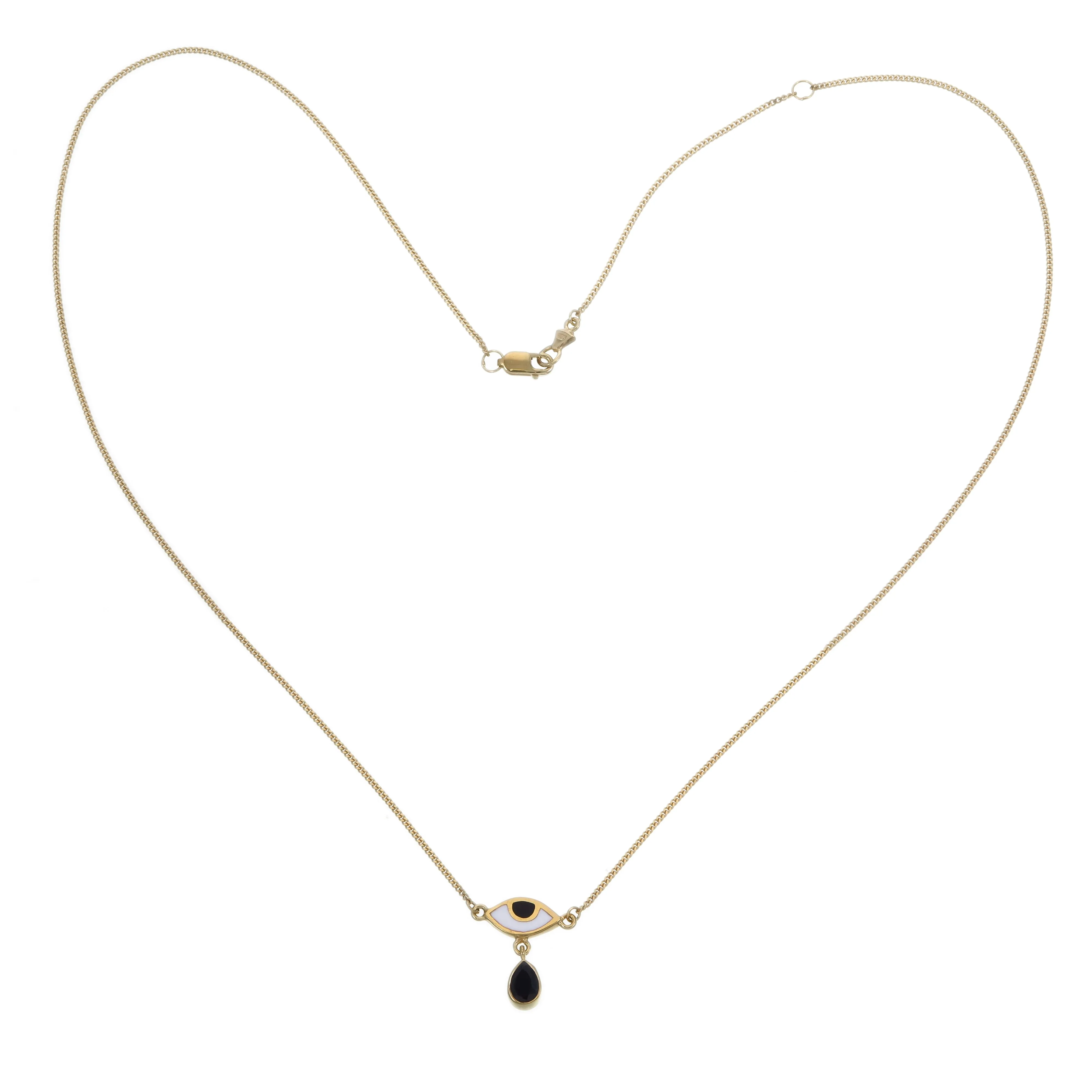 BEJEWELLED EYE NECKLACE BLACK ONYX - GOLD