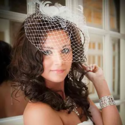 Bernadette Flower Comb and Birdcage Veil