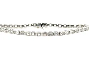 Bezel Set Emerald Cut Diamond Bracelet