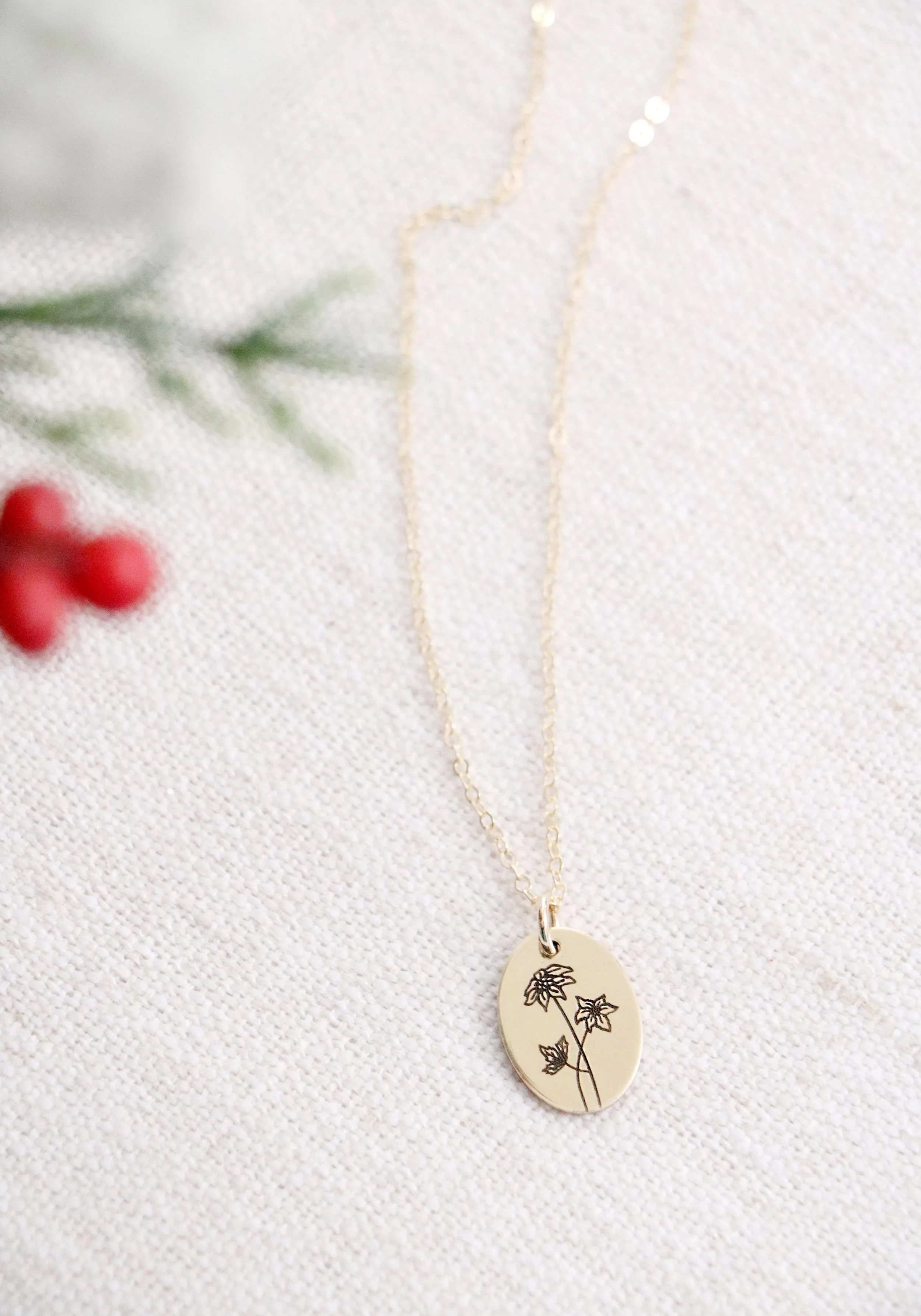 birth flower necklace