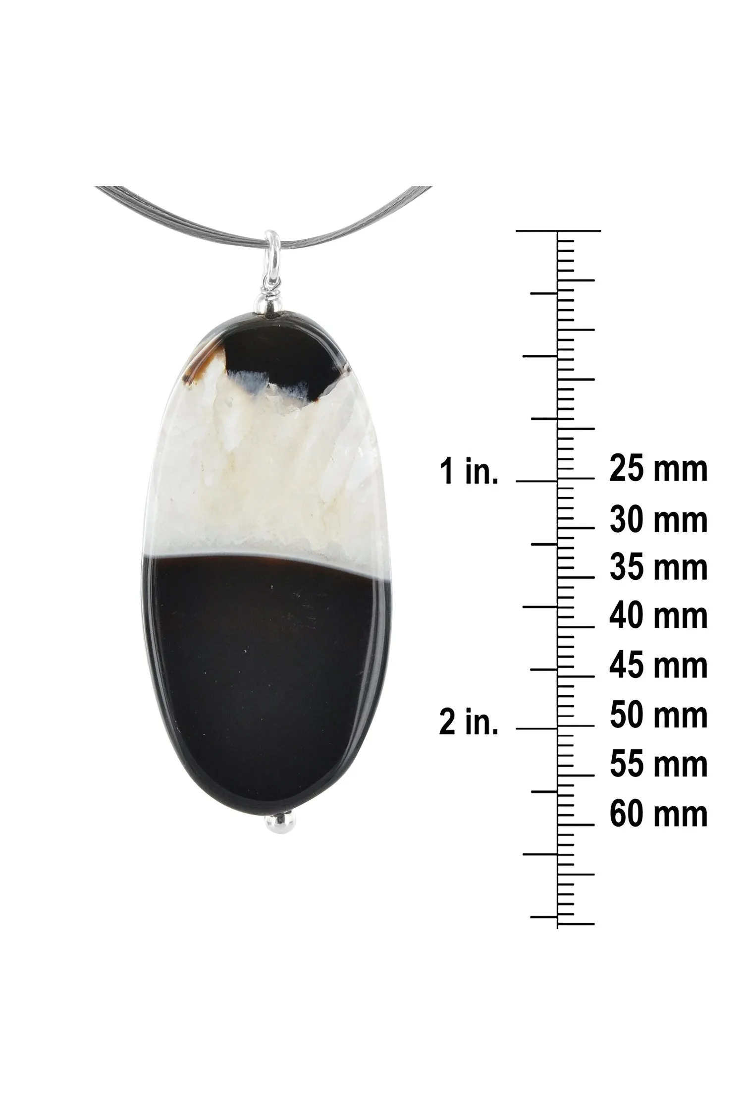 Black and White Onyx Gemstone Necklace