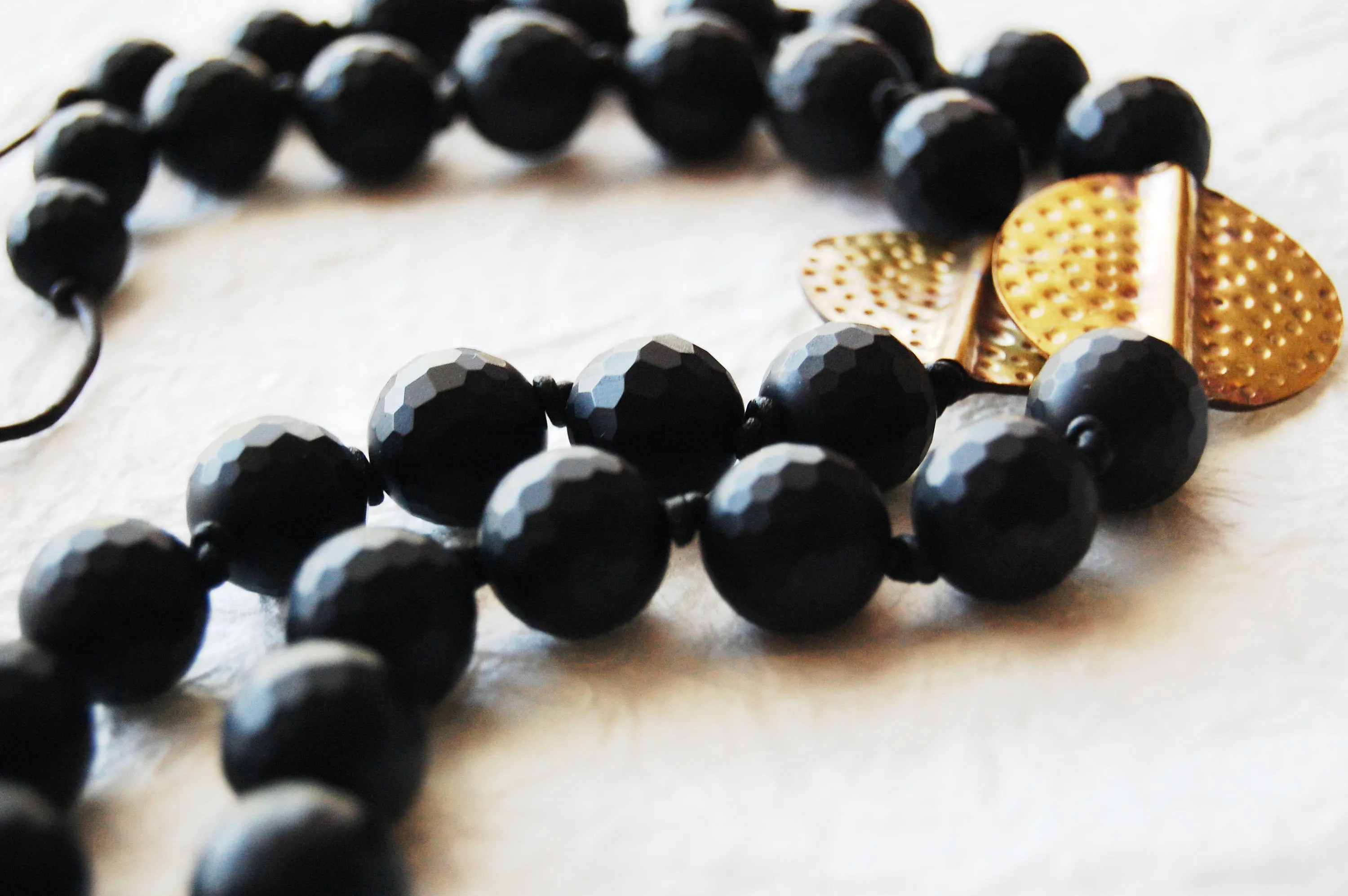 Black Onyx Beads Large Buddha Head Pendant Zen Inspired Necklace, ZL04172 Big Buddha Ebony