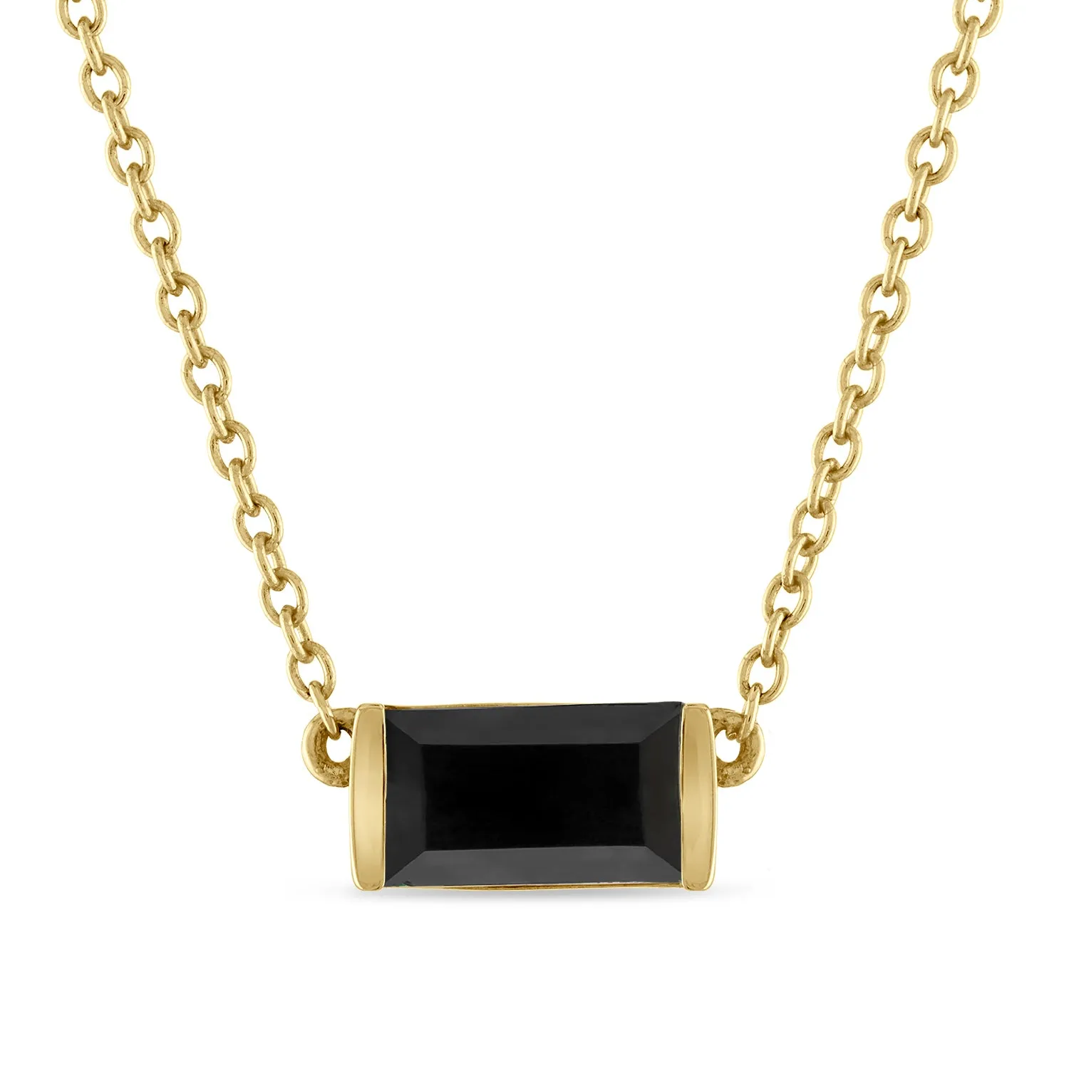 Black Onyx Bonbon Necklace, east-west