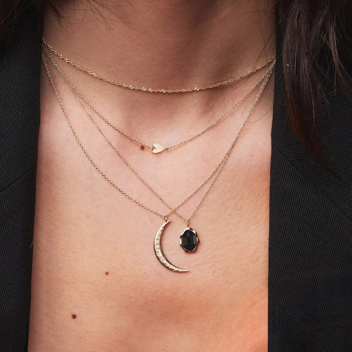 black onyx mood necklace