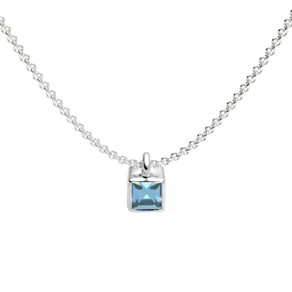 Blue Topaz Cube Necklace