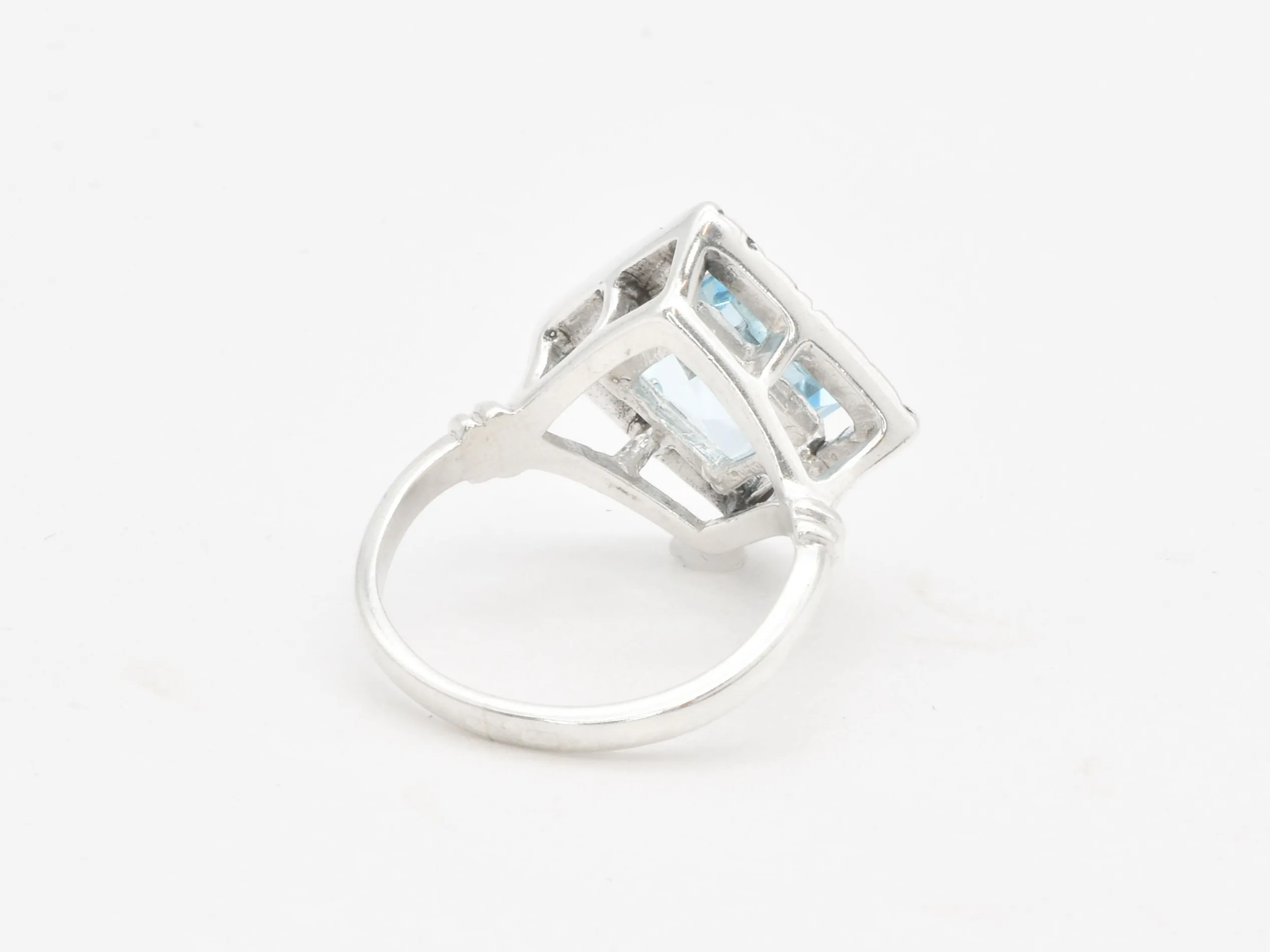 Blue Topaz Ring - Blue Square Ring - Boho Topaz Ring