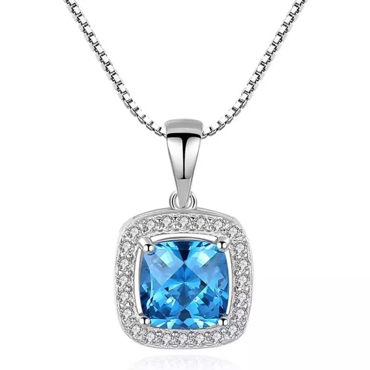 Blue Topaz Simulant Necklace