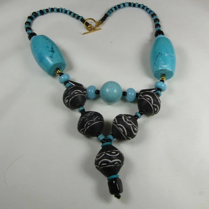 Bold Tribal Designed Beaded Necklace