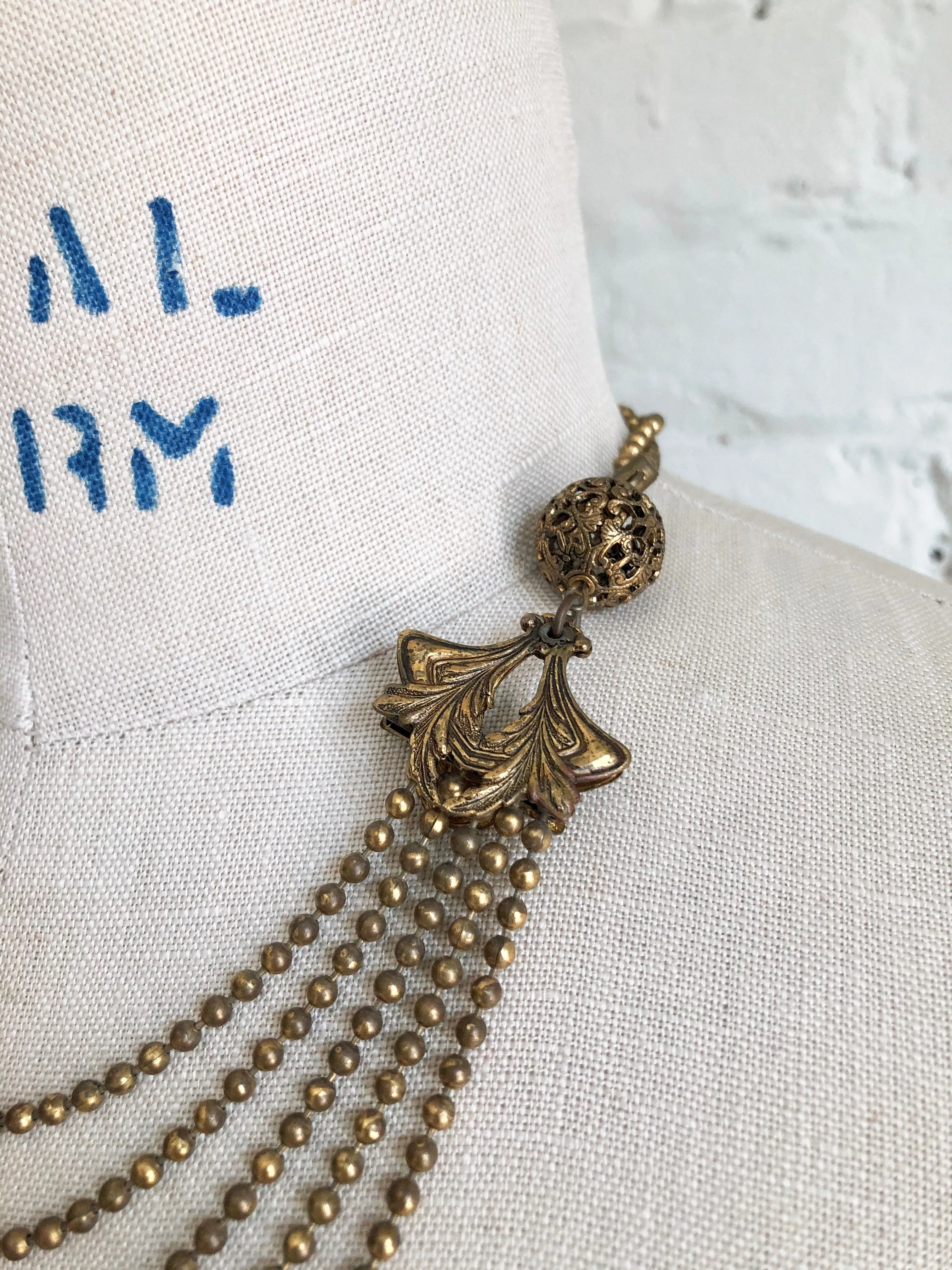 Brass Festoon 1930s Necklace