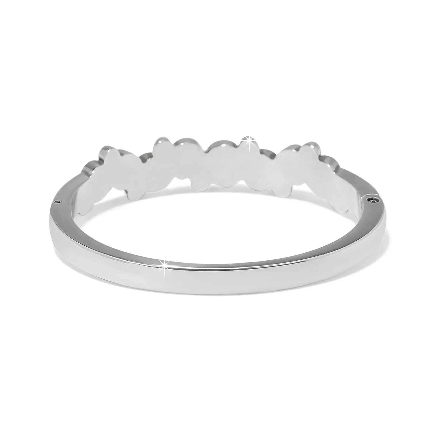 Brighton Constella Cluster Hinged Bangle - Silver & Red