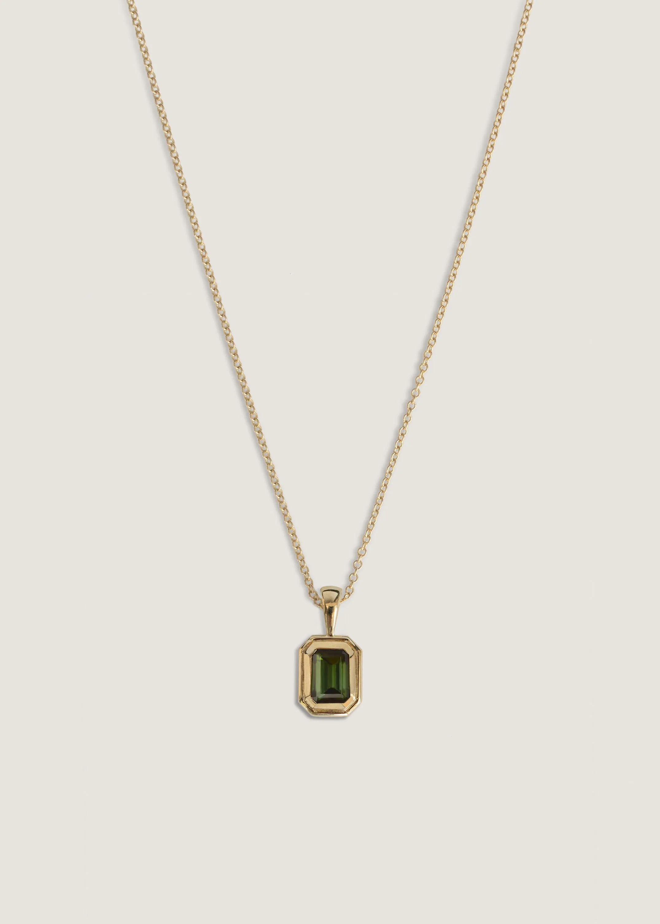 Brooklyn Emerald Cut Pendant Green Tourmaline