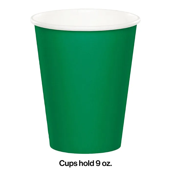 Bulk Emerald Green 9 oz Hot & Cold Paper Cups (240 per Case)