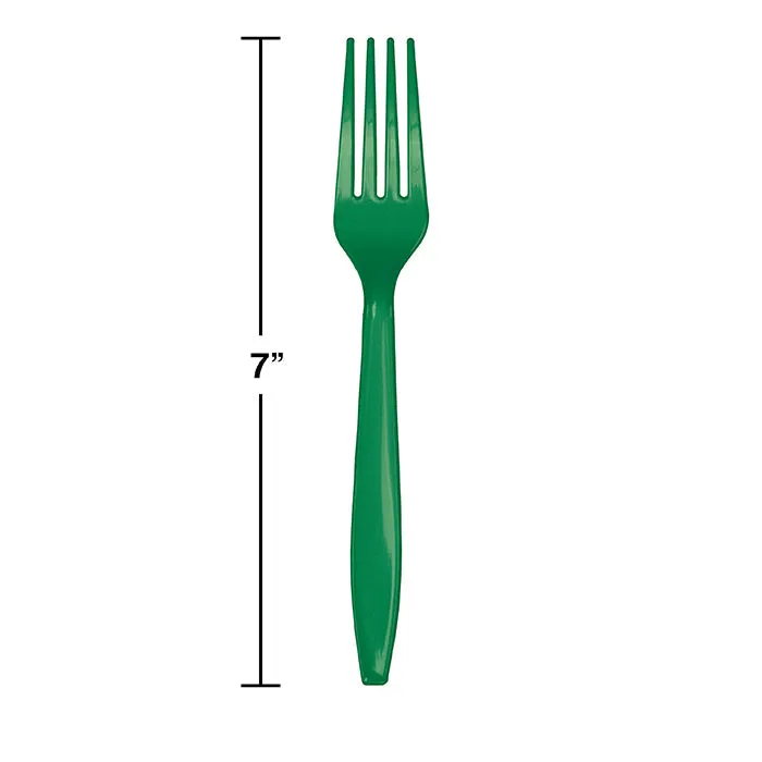 Bulk Emerald Green Bulk Plastic Forks (600 per Case)