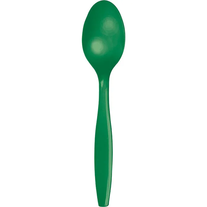 Bulk Emerald Green Bulk Plastic Spoons (600 per Case)