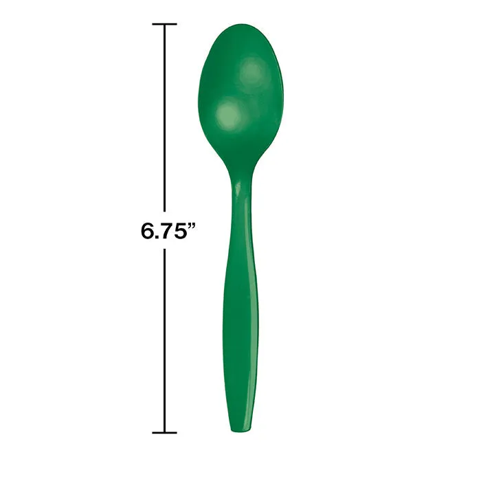 Bulk Emerald Green Bulk Plastic Spoons (600 per Case)