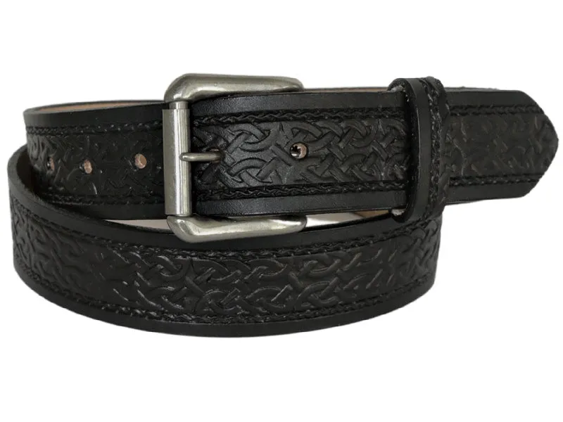 Celtic Scroll Leather Belt