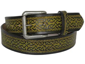 Celtic Scroll Leather Belt