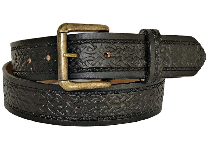 Celtic Scroll Leather Belt