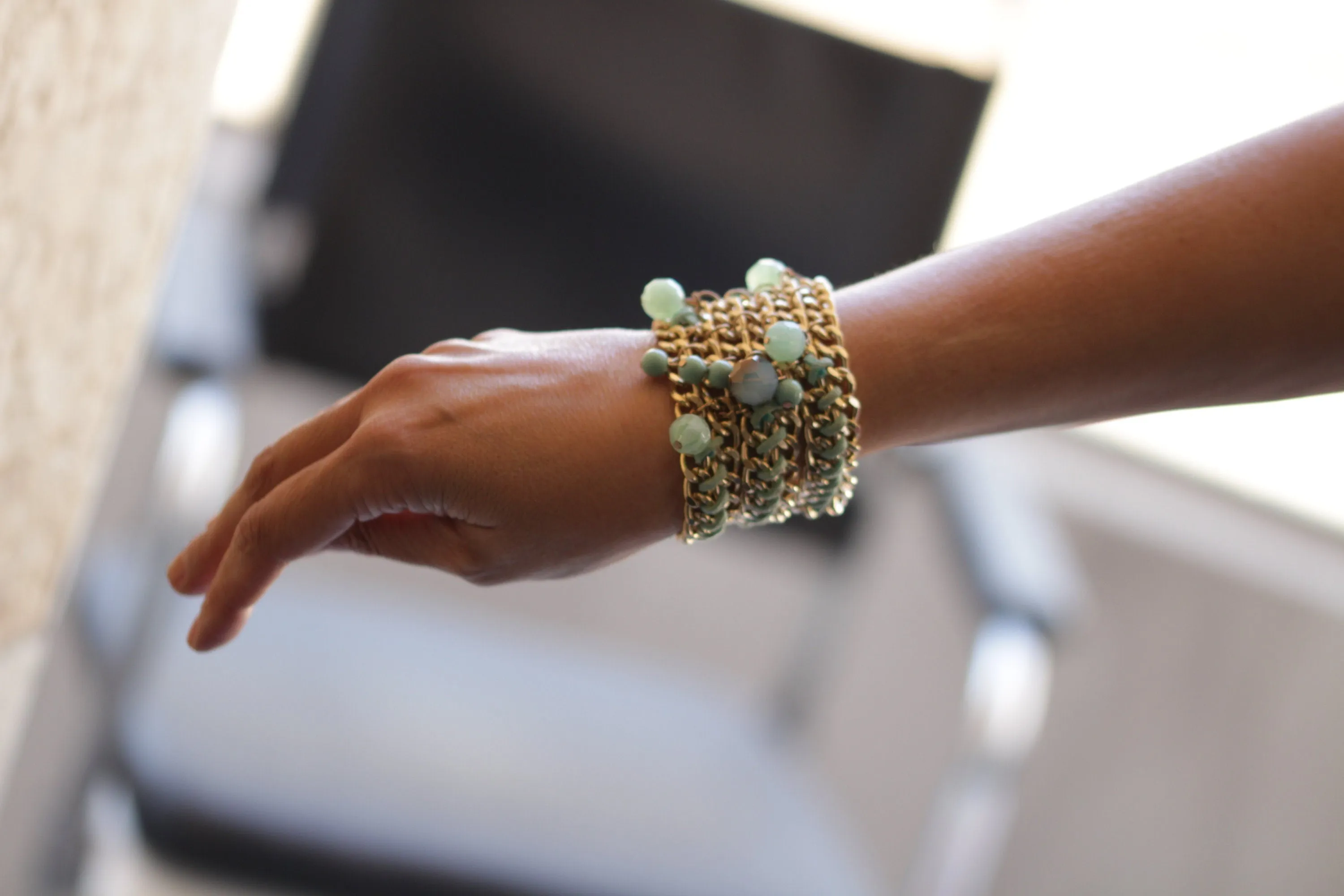 CHUNKY BEADED LINK BRACELET