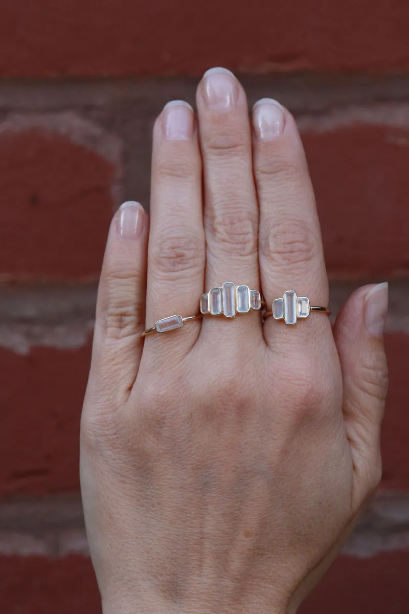 Cityscape Aquamarine Ladder Ring