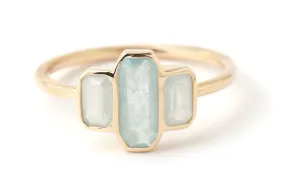 Cityscape Triple Aquamarine Ring