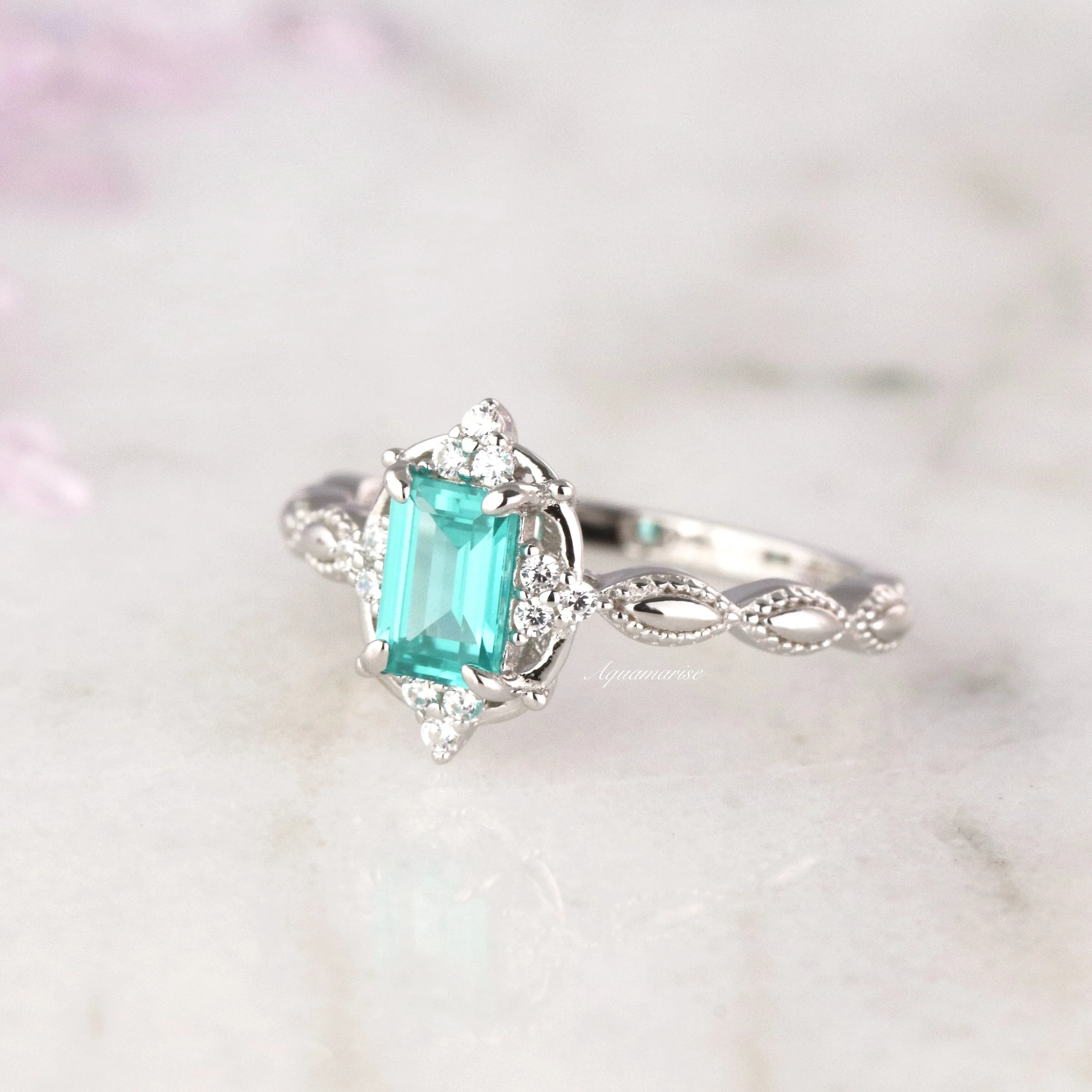 Claire Paraiba Tourmaline Ring- Sterling Silver