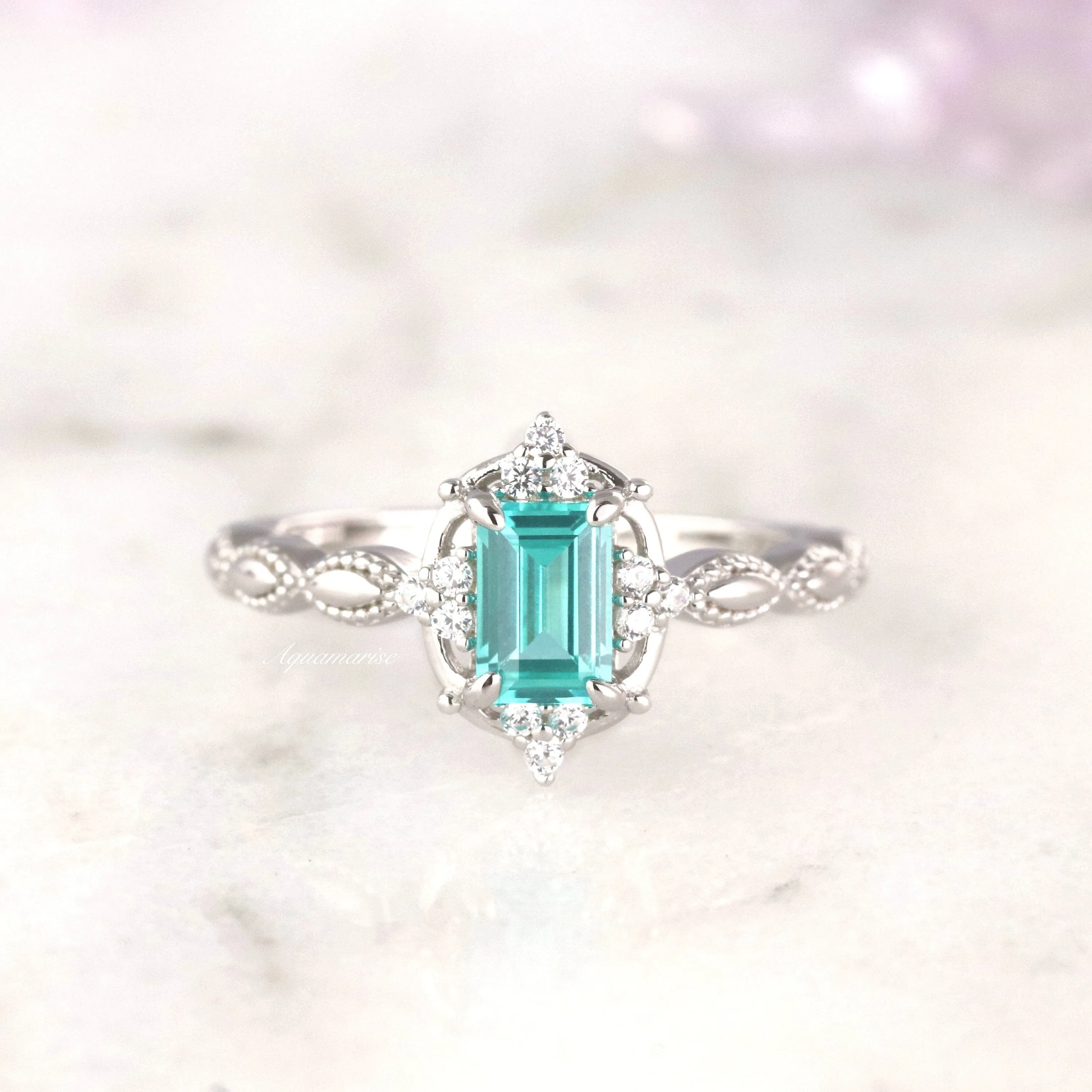 Claire Paraiba Tourmaline Ring- Sterling Silver