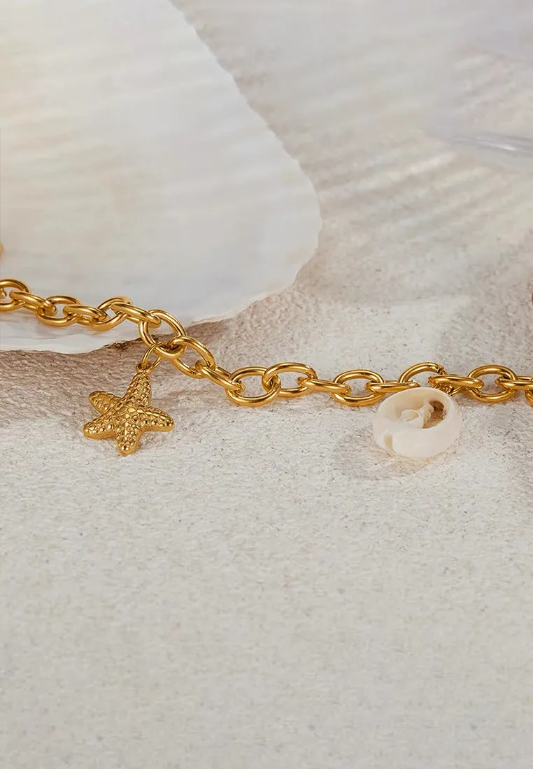 Coastal Charms Chain Bracelet in Gold