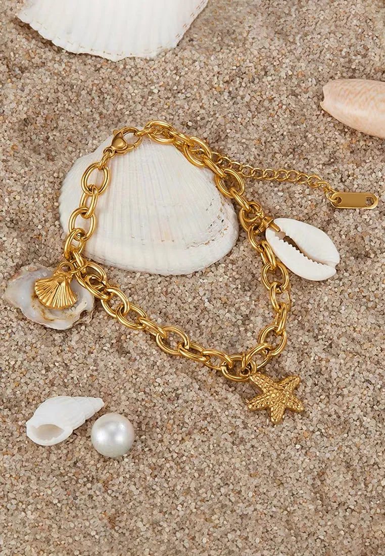 Coastal Charms Chain Bracelet in Gold