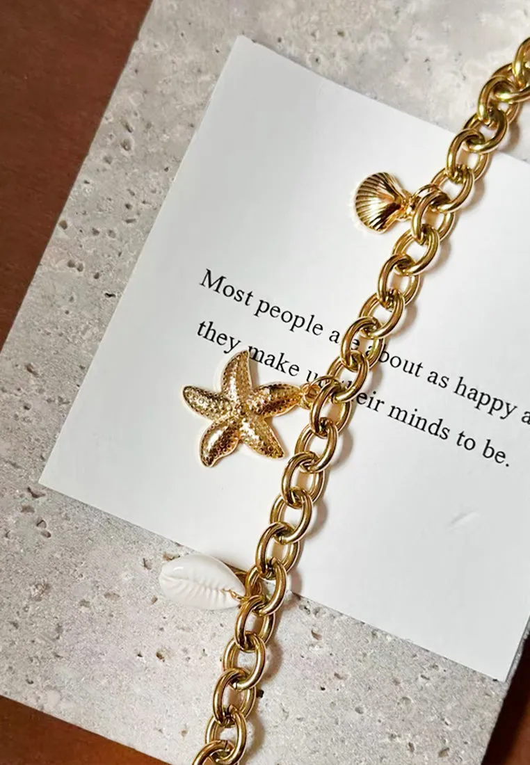 Coastal Charms Chain Bracelet in Gold