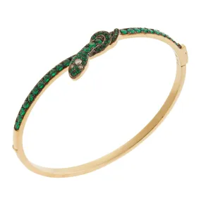 Coiled Snake Emerald Bangle