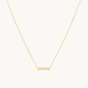 Cosmic Star Topaz Bar Necklace in Solid Gold