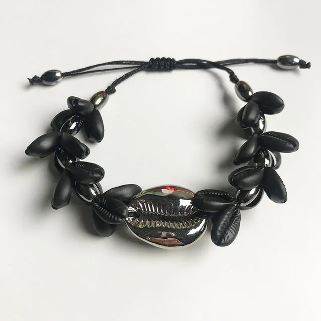 Cowrie Shell Bracelets 6 Different Styles Choose From Natural Gold Black Silver Large Sea Shells Or Small Adjust With Cord Can Be Worn As Upper Arm Bracelets Perfect For Surfers And Mermaids