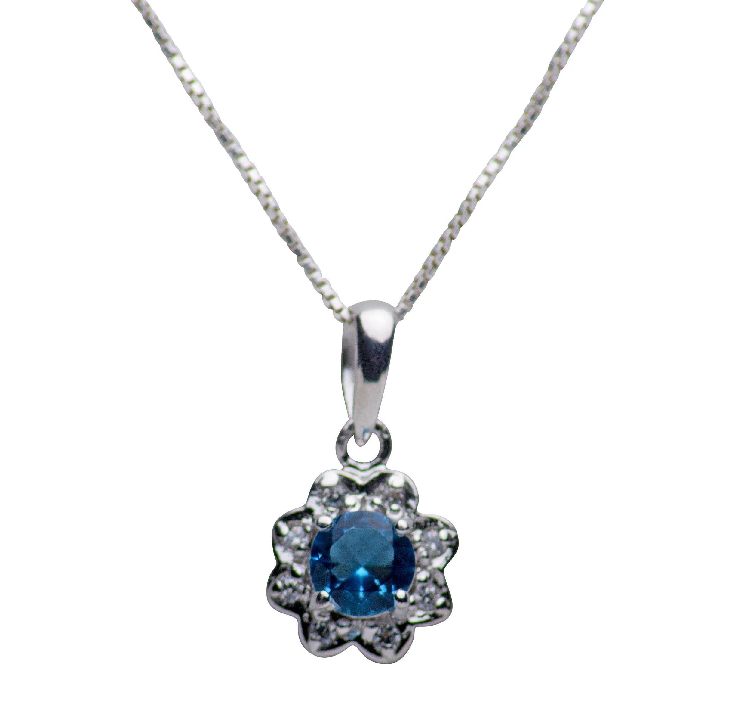 Created Topaz & Diamond Simulant Necklace