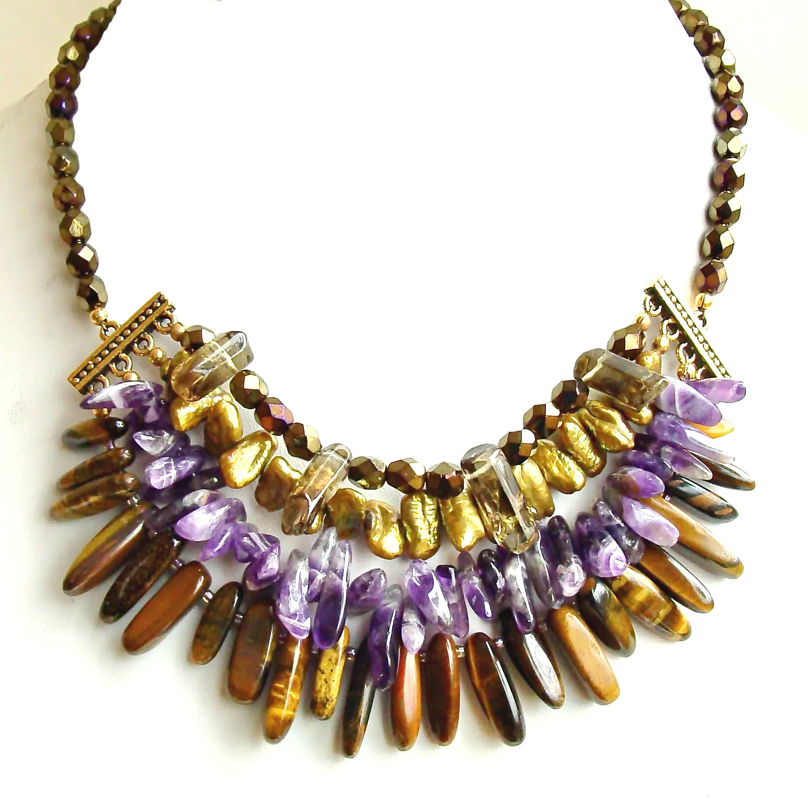 Cressida: Gold Bib Necklace