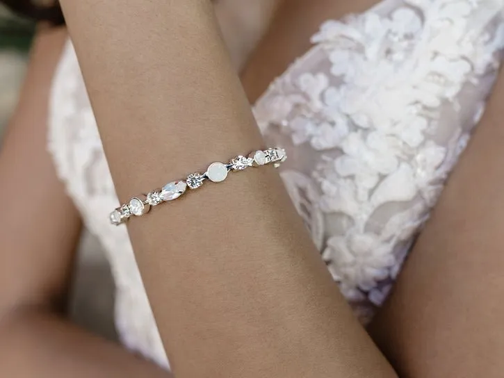 Crystal Bracelet with White Opal Accents