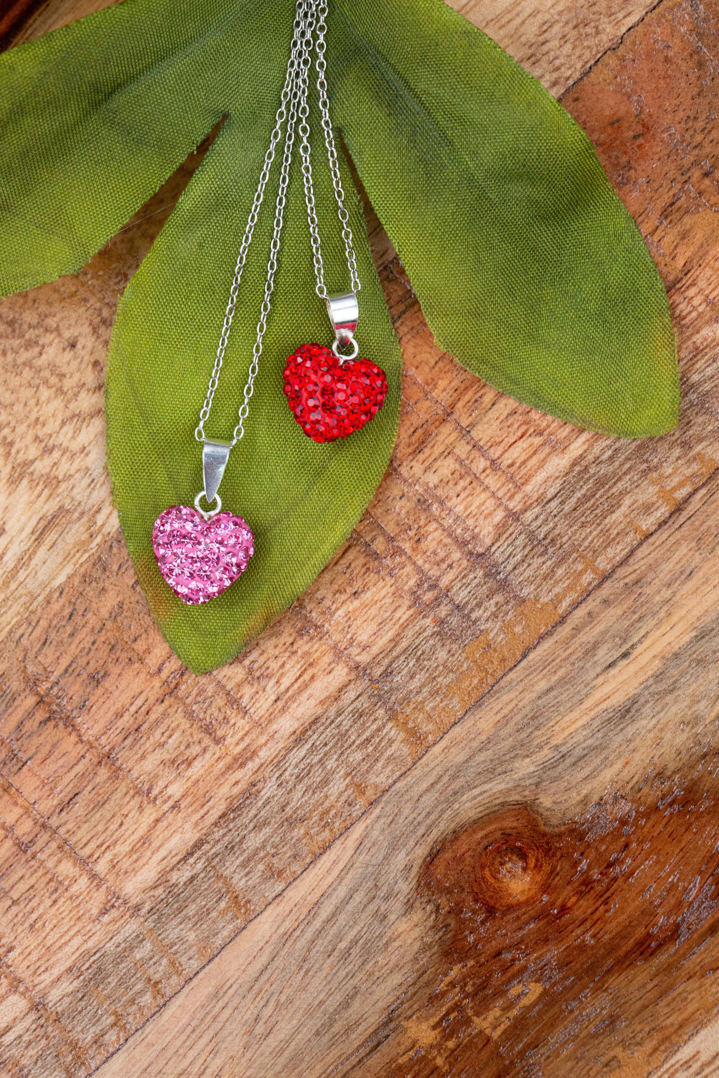 Crystal Pave All Over Heart Sterling Silver Necklace