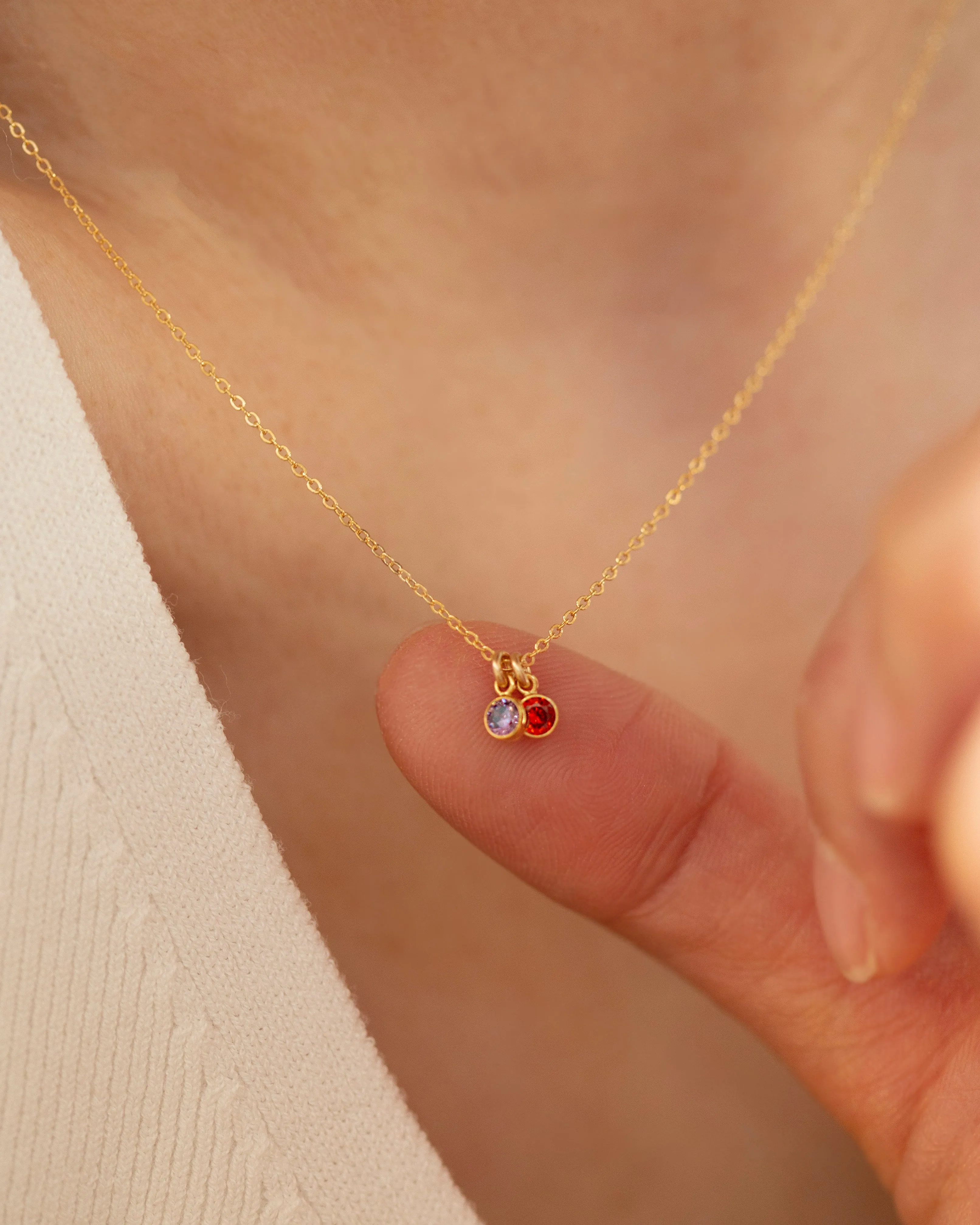 Dainty birthstone necklace