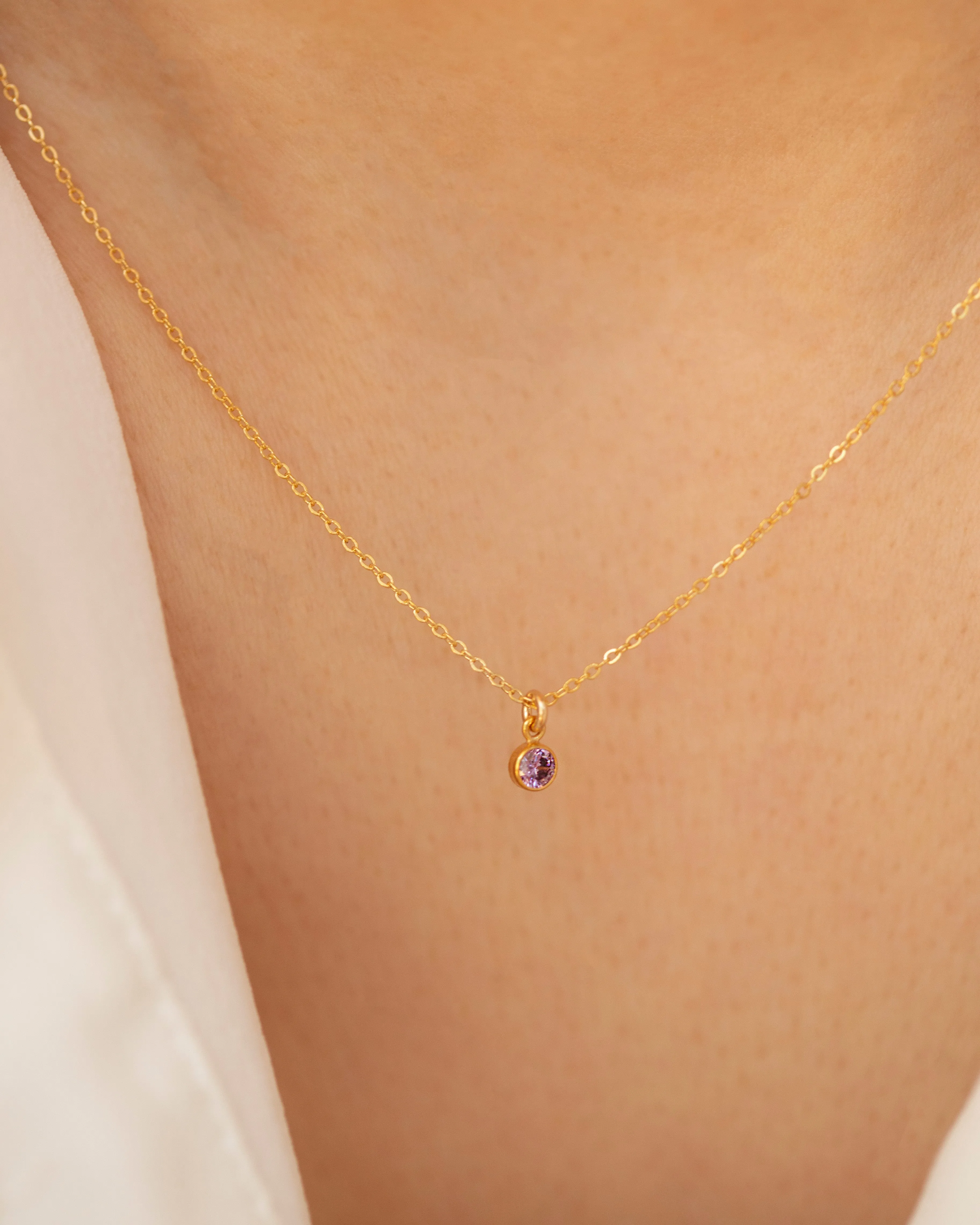 Dainty birthstone necklace